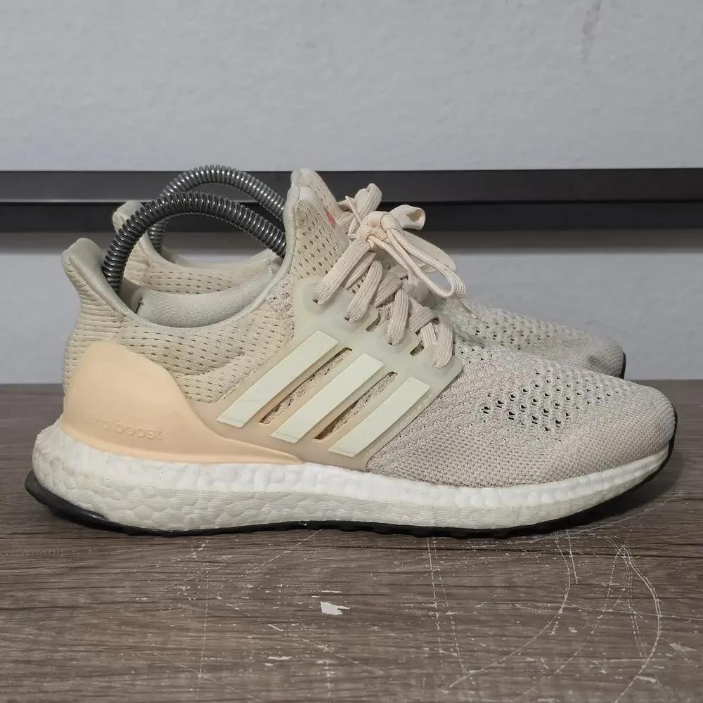 Adidas Ultraboost 1.0 Women's Running Shoes Sneakers Size 6 Ecru Tint Coral